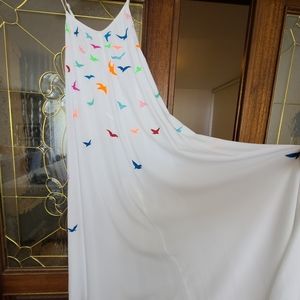 SMALL MARA HOFFMAN White Embroidered Maxi Dress